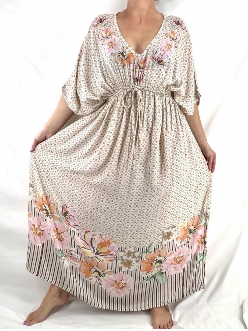 World Market Cream Maxi Dress